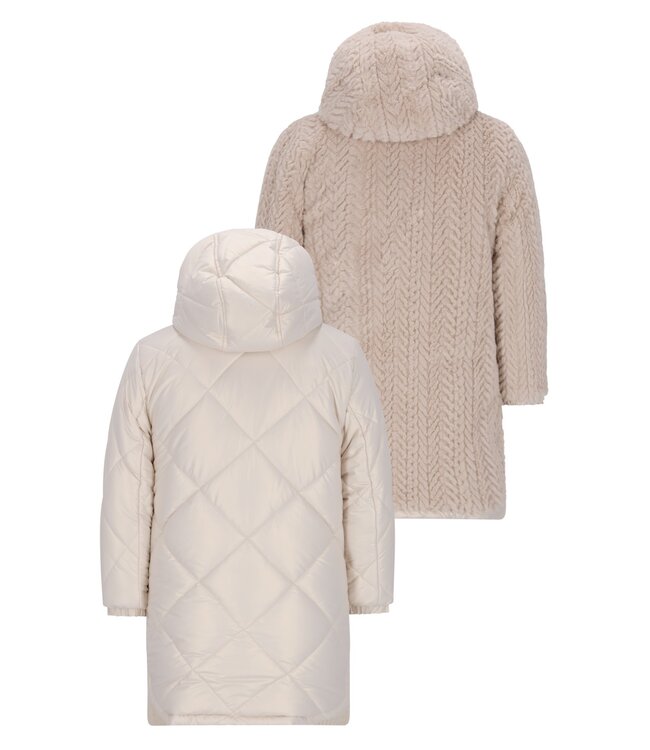 Like Flo winter winterjas meisjes - goud - Ariana - lang, reversible, capuchon, metallic