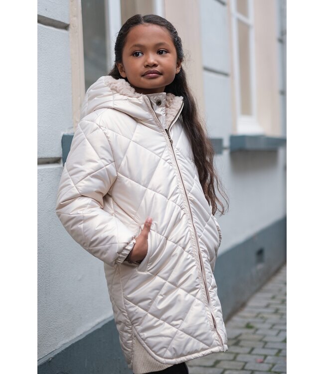Like Flo winter winterjas meisjes - goud - Ariana - lang, reversible, capuchon, metallic