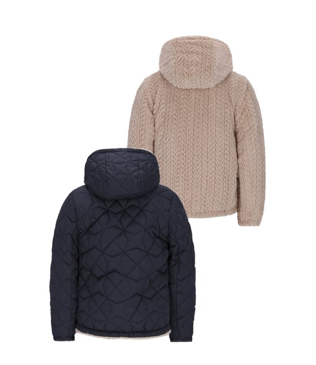 Like Flo winter winterjas meisjes - navy blauw - Aimee - kort, reversible, capuchon