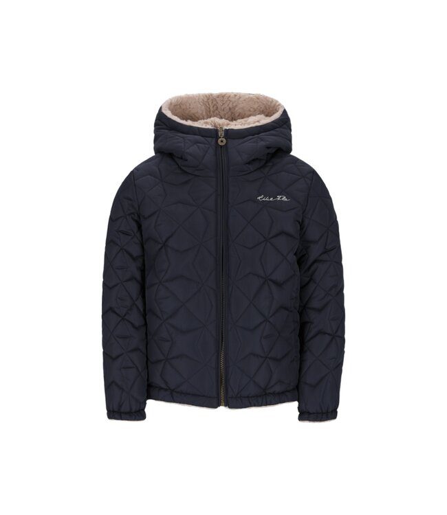 Like Flo winter winterjas meisjes - navy blauw - Aimee - kort, reversible, capuchon