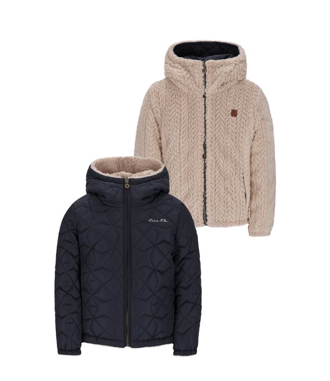 Like Flo winter winterjas meisjes - navy blauw - Aimee - kort, reversible, capuchon