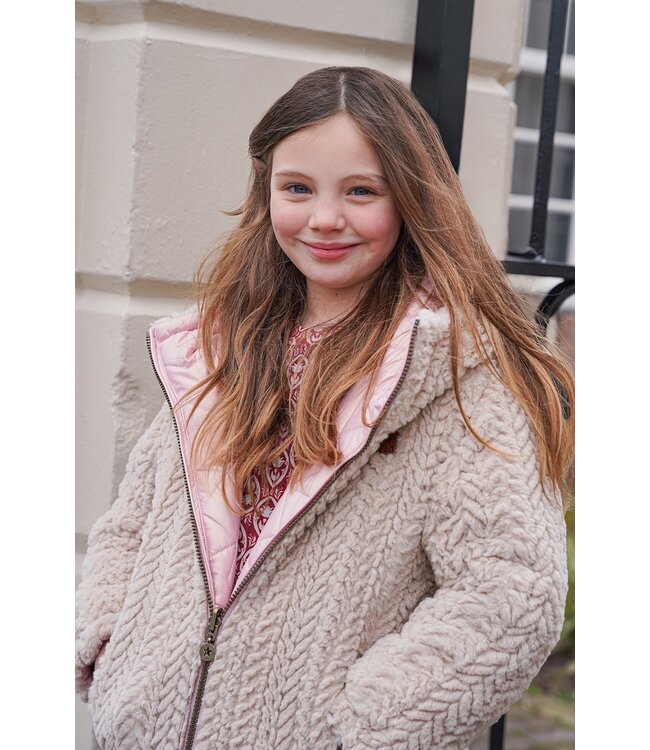Like Flo winter winterjas meisjes - paars - Aimee - kort, reversible, capuchon