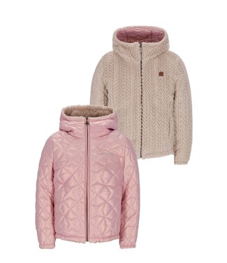 Like Flo winter winterjas meisjes - paars - Aimee - kort, reversible, capuchon
