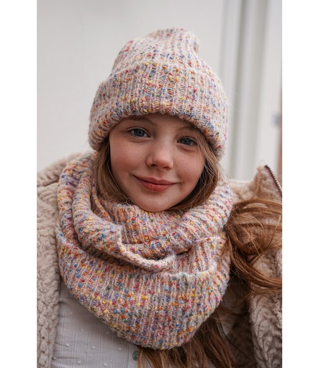 Like Flo winter colsjaal + muts meisjes - multi - Noe
