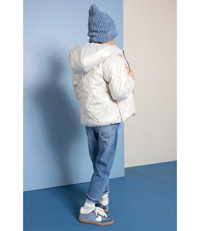 NoNo winter winterjas meisjes - beige - Button - kort, capuchon