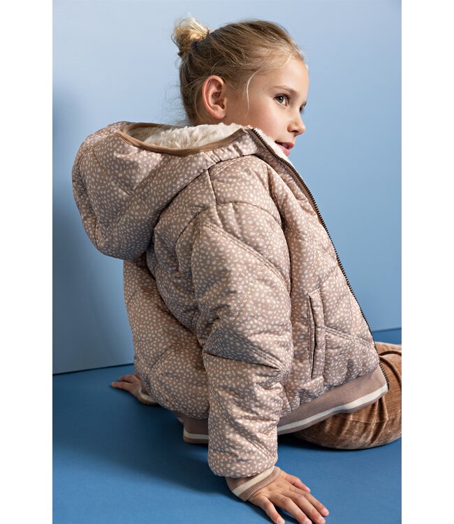 NoNo winter bomberjack meisjes - bruin - Bomby - reversible, capuchon