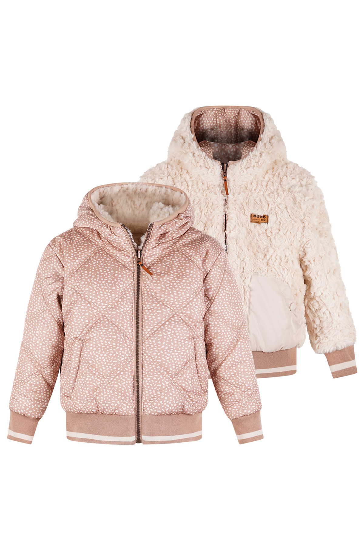 NoNo winter bomberjack meisjes - bruin - Bomby - reversible, capuchon afbeelding