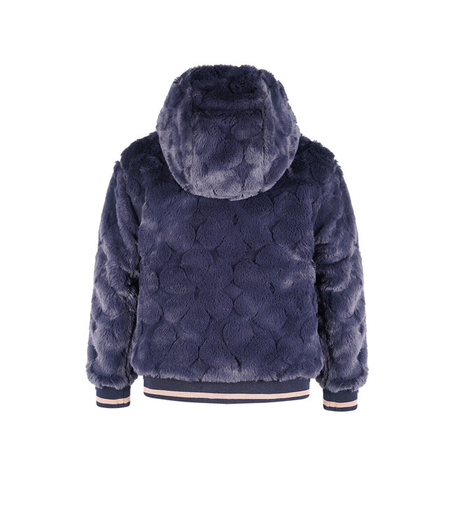 NoNo winter bomberjack meisjes - navy blauw - Bomby - reversible, capuchon