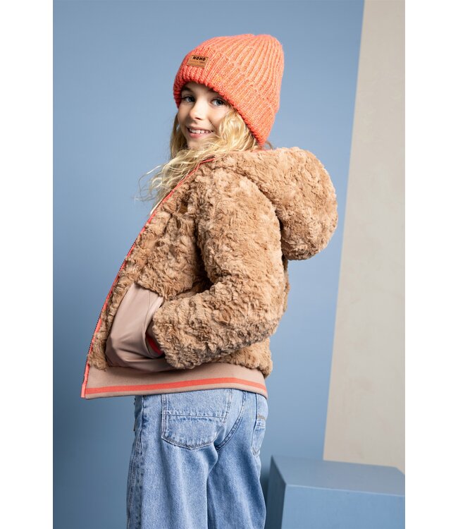 NoNo winter bomberjack meisjes - roze - Bomby - reversible, capuchon