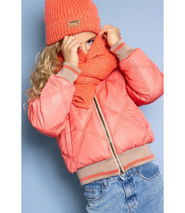 NoNo winter bomberjack meisjes - roze - Bomby - reversible, capuchon