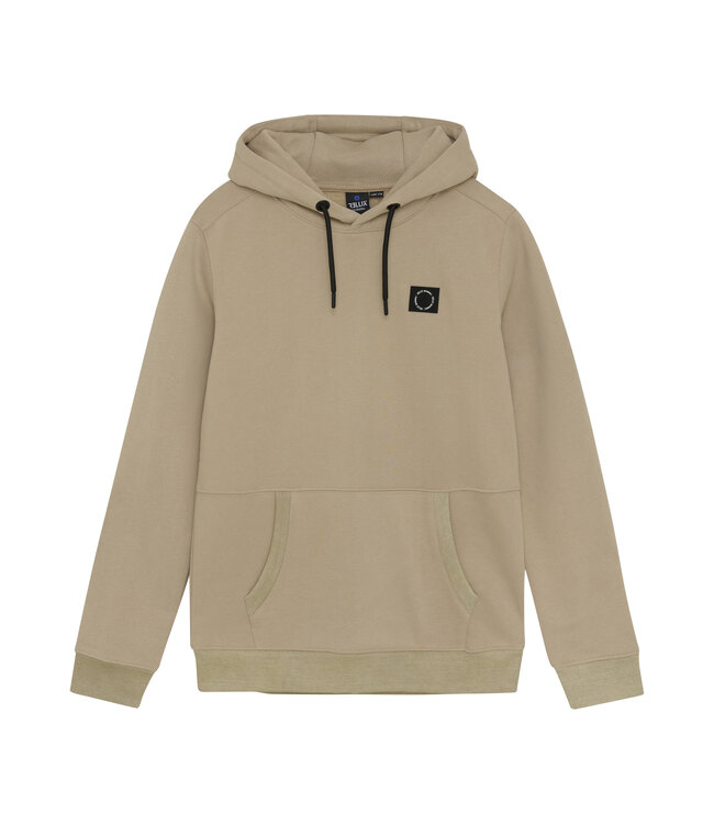 Rellix winter hoodie jongens - bruin - badge
