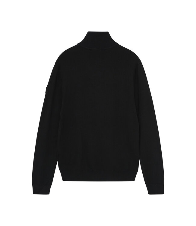 Rellix winter sweater jongens - zwart - rits, gebreid