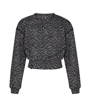 KIEstone winter sweater meisjes - bruin panter - Marieke