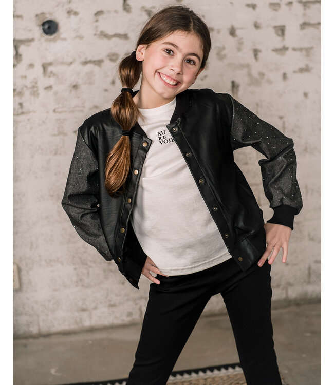 KIEstone winter bomberjas meisjes - zwart - Sam