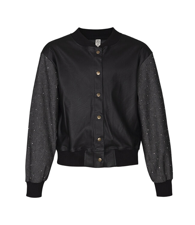 KIEstone winter bomberjas meisjes - zwart - Sam