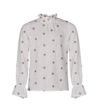 KIEstone winter blouse meisjes - wit - Fieke