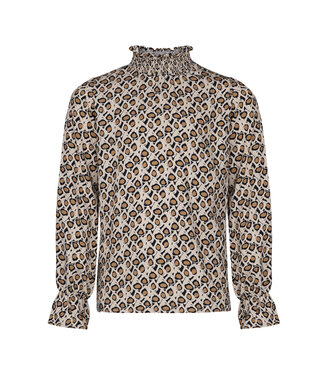 KIEstone winter blouse meisjes - bruin panter - Fieke