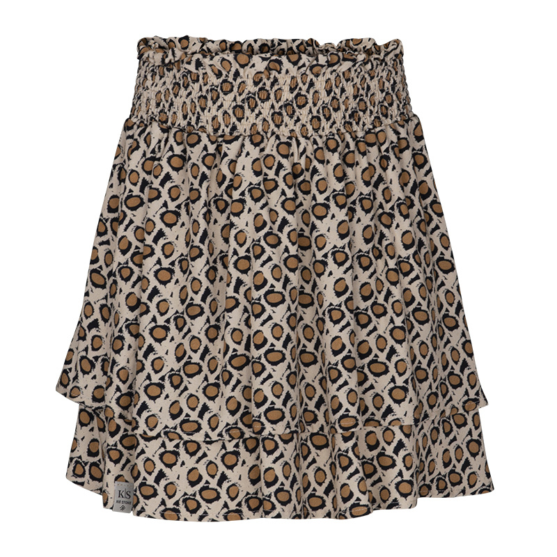 KIEstone winter rok meisjes - bruin panter - Ilse afbeelding