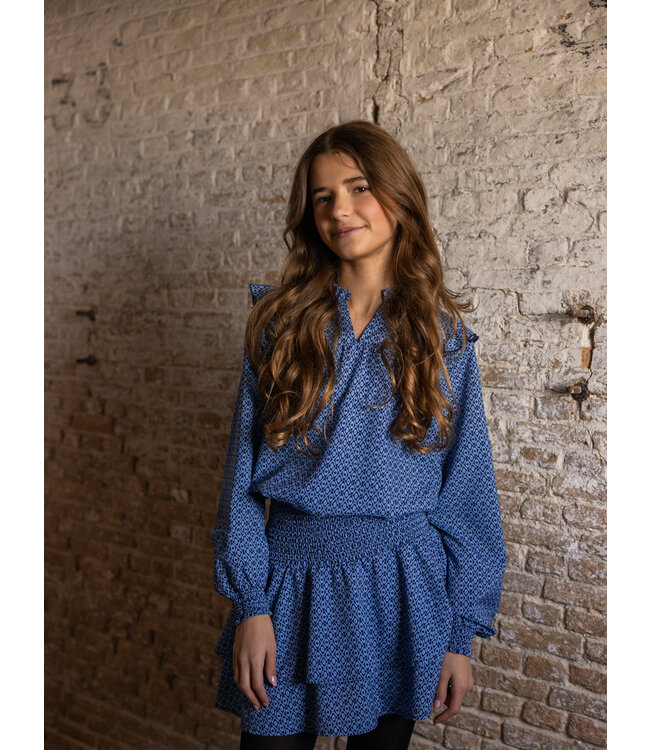 LOOXS 10sixteen winter skort meisjes - blauw - etnische print