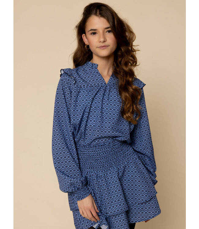 LOOXS 10sixteen winter skort meisjes - blauw - etnische print