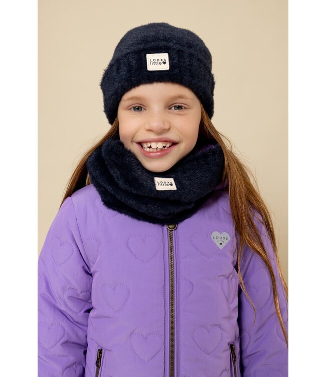 LOOXS Little winter col sjaal meisjes - navy blauw - gebreid/bond