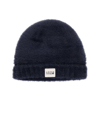 LOOXS Little winter muts meisjes - navy blauw - gebreid/bond