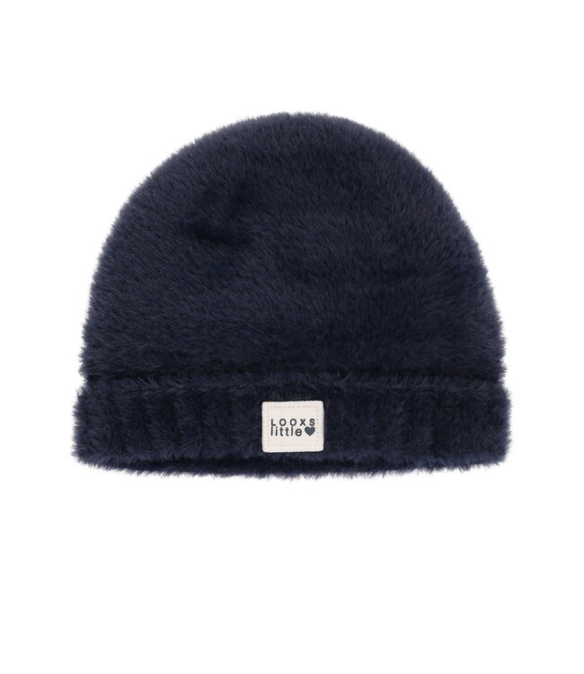 LOOXS Little winter muts meisjes - navy blauw - gebreid/bond