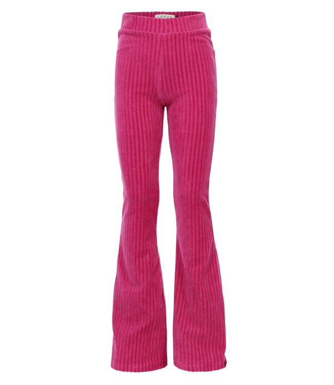 LOOXS Little winter velvet broek meisjes - roze- rib