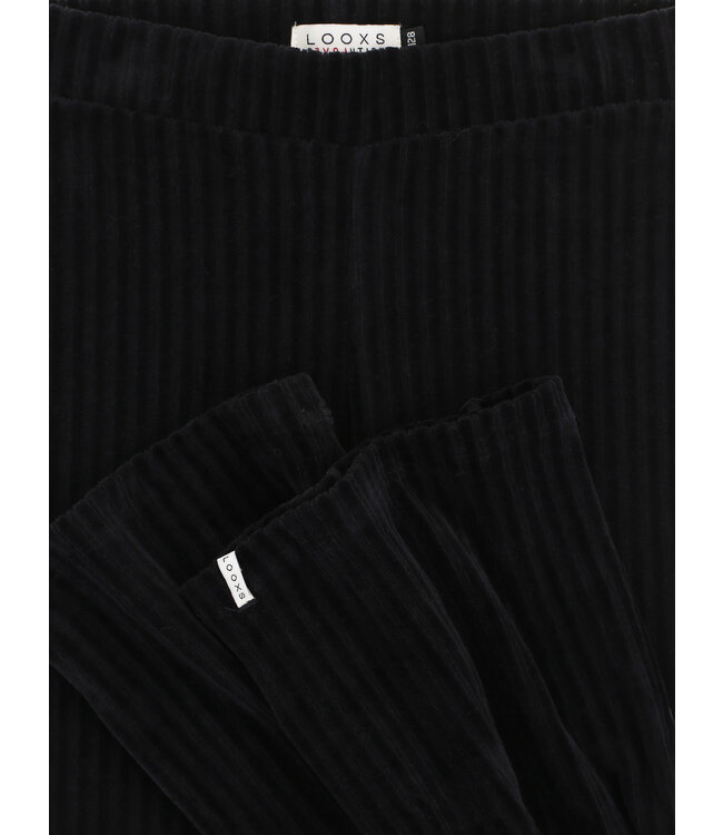 LOOXS Little winter velvet broek meisjes - grijs - rib
