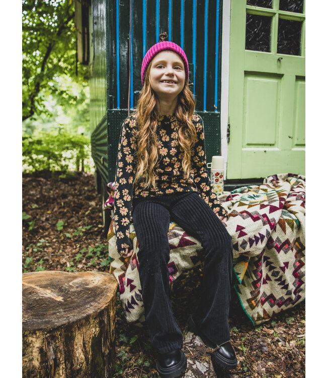 LOOXS Little winter velvet broek meisjes - grijs - rib