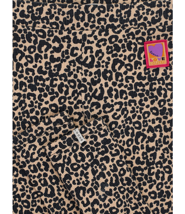 LOOXS Little winter legging meisjes - zand - luipaard