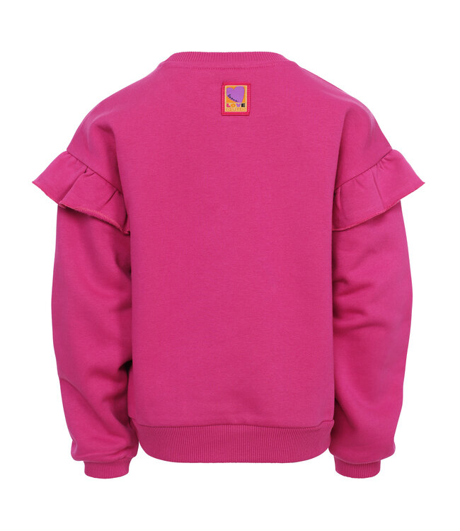 LOOXS Little winter sweater meisjes - roze - ruffle