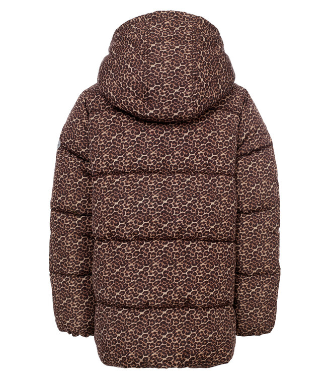 LOOXS Little winter winterjas meisjes - bruin/zwart - panter