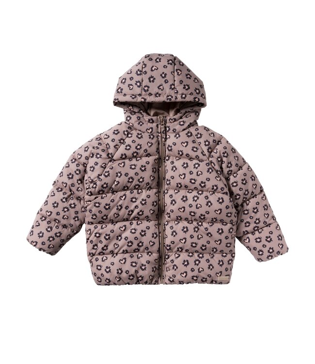 Your wishes winter winterjas meisjes - oranje - Sweet Leopard - puffer