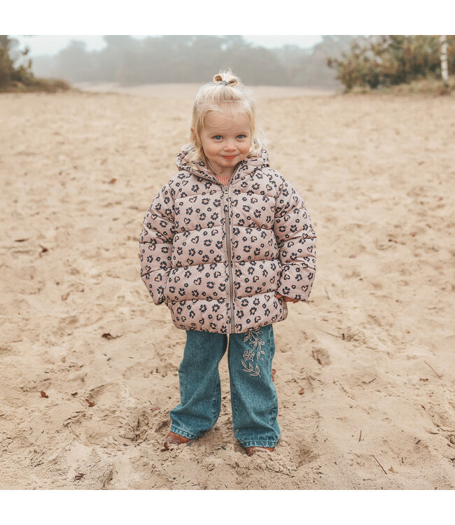 Your wishes winter winterjas meisjes - oranje - Sweet Leopard - puffer