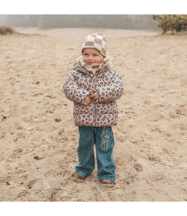 Your wishes winter winterjas meisjes - oranje - Sweet Leopard - puffer