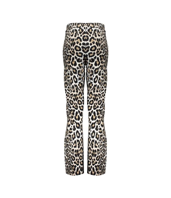 Geisha winter wide broek meisjes - zwart/zand - AOP luipaard