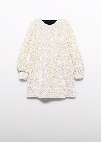 Abel & Lula winter jurk meisjes - wit - velvet - pailletten afbeelding