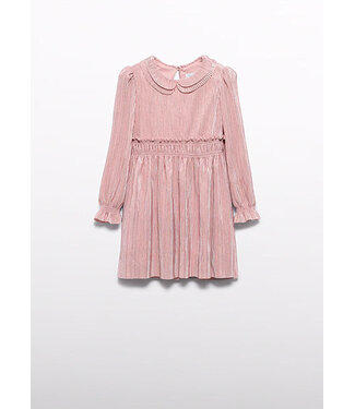 Abel & Lula winter jurk meisjes - roze - gebreid - geplooid