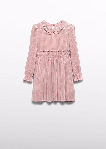 Abel & Lula winter jurk meisjes - roze - gebreid - geplooid afbeelding
