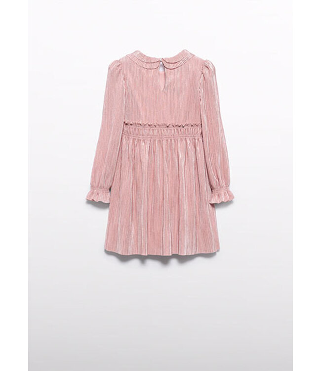 Abel & Lula winter jurk meisjes - roze - gebreid - geplooid