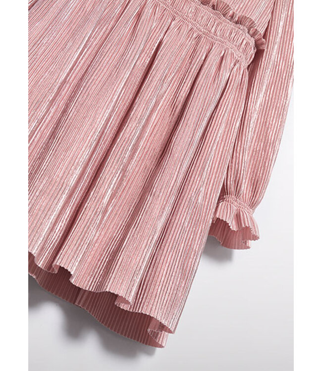 Abel & Lula winter jurk meisjes - roze - gebreid - geplooid