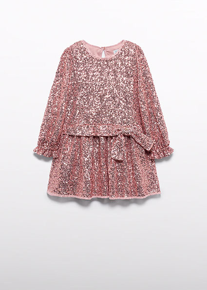 Abel & Lula winter jurk meisjes - roze - pailletten afbeelding