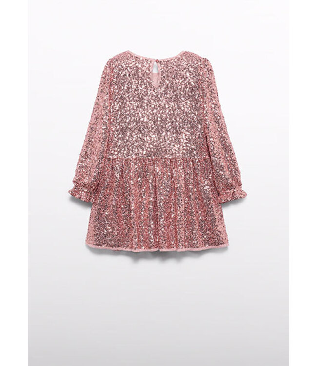 Abel & Lula winter jurk meisjes - roze - pailletten