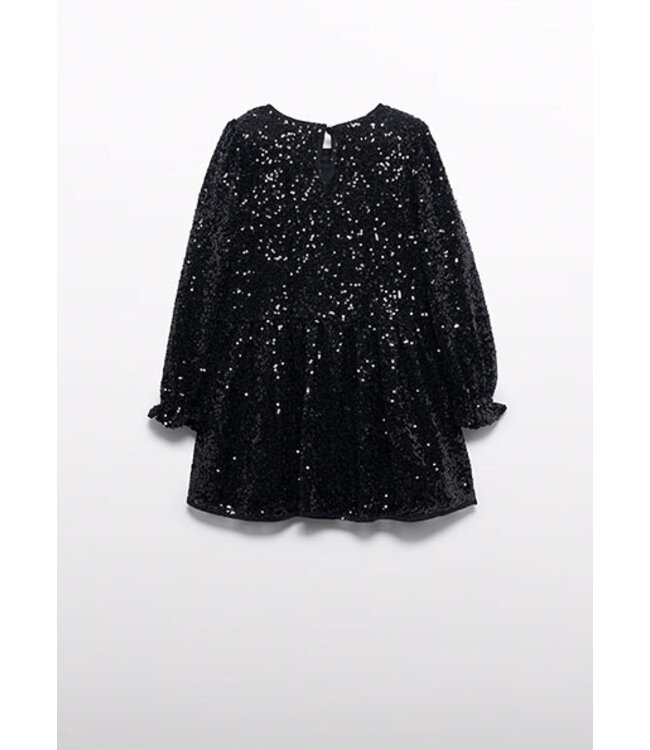 Abel & Lula winter jurk meisjes - zwart - pailletten