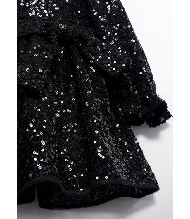 Abel & Lula winter jurk meisjes - zwart - pailletten