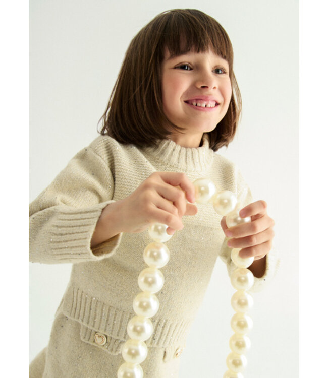 Abel & Lula winter rok-set meisjes - beige - gebreid