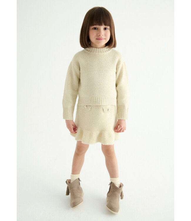 Abel & Lula winter rok-set meisjes - beige - gebreid