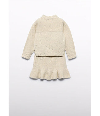 Abel & Lula winter rok-set meisjes - beige - gebreid