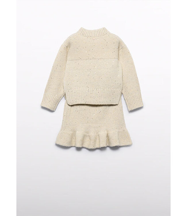 Abel & Lula winter rok-set meisjes - beige - gebreid
